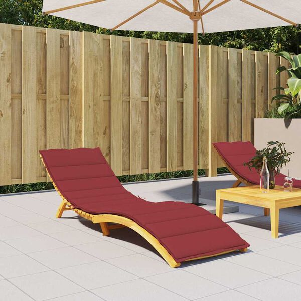 vidaXL Sun Lounger Cushion Wine Red 200x60x3cm Oxford Fabric
