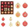 vidaXL Christmas Bauble Set 40 pcs Gold and Red &Oslash; 6 cm Plastic LEDs