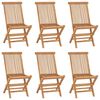 vidaXL Folding Chairs 6 pcs Solid Teak Wood