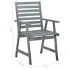 vidaXL Outdoor Dining Chairs with Cushions 3 pcs Solid Acacia Wood