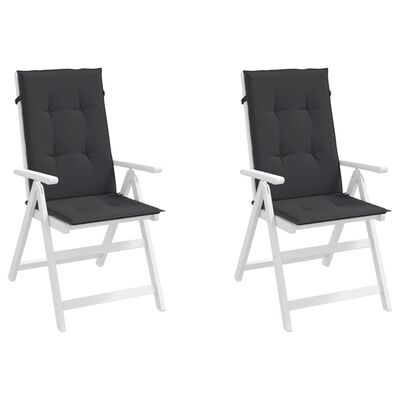 vidaXL Garden Highback Chair Cushions 2 pcs Black 120x50x3 cm Fabric