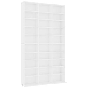 vidaXL 801778 vidaXL CD Cabinet White 102x23x177,5 cm Engineered Wood