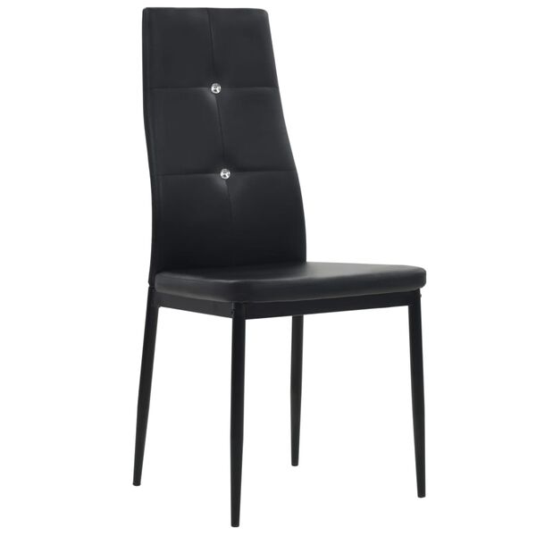vidaXL Dining Chairs 4 pcs Black Faux Leather