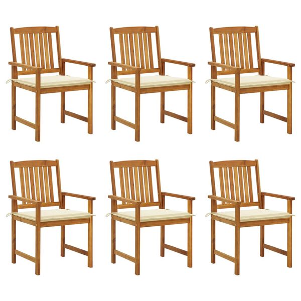 vidaXL Garden Chairs with Cushions 6 pcs Solid Wood Acacia