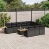 vidaXL 11 Piece Garden Sofa Set with Cushions Black Poly Rattan