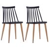vidaXL Dining Chairs 2 pcs Black Plastic