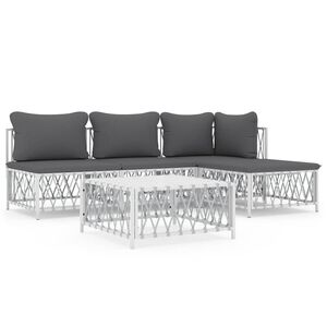 vidaXL Garden Lounge Set | White, Dark grey