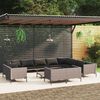 vidaXL 13 Piece Garden Lounge Set with Cushions Poly Rattan Dark Grey