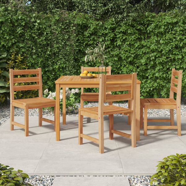 vidaXL 5 Piece Garden Dining Set Solid Wood Teak