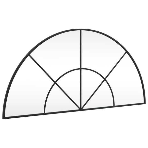 vidaXL Wall Mirror Black 100x50 cm Arch Iron