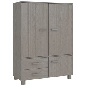 vidaXL Wardrobe HAMAR Light Grey 99x45x137 cm Solid Wood Pine