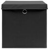 vidaXL Storage Boxes with Lids 10 pcs Black 32x32x32 cm Fabric