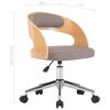 vidaXL Swivel Dining Chair Taupe Bent Wood and Fabric