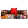vidaXL 2-Seater Modular Pouffe Patchwork Fabric