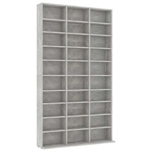vidaXL CD Cabinet Concrete Grey 102x23x177,5 cm Engineered Wood