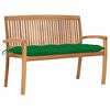 vidaXL Stacking Garden Bench with Cushion 128,5 cm Solid Teak Wood