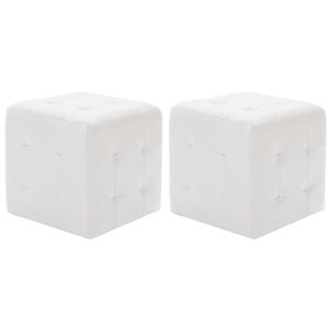 vidaXL Pouffe 2 pcs White 30x30x30 cm Faux Leather