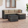 vidaXL 5 Piece Garden Pallet Lounge Set with Cushions Solid Pinewood