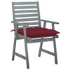 vidaXL Outdoor Dining Chairs with Cushions 2 pcs Solid Acacia Wood