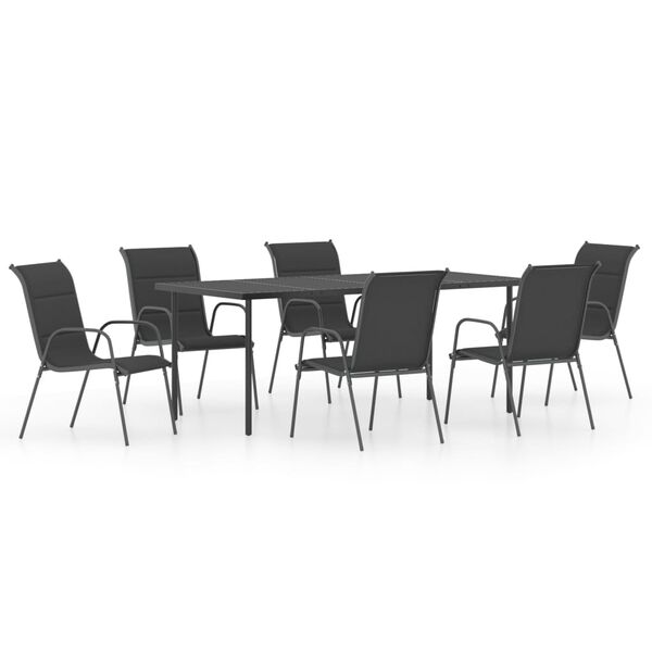 vidaXL 7 Piece Outdoor Dining Set Steel Anthracite