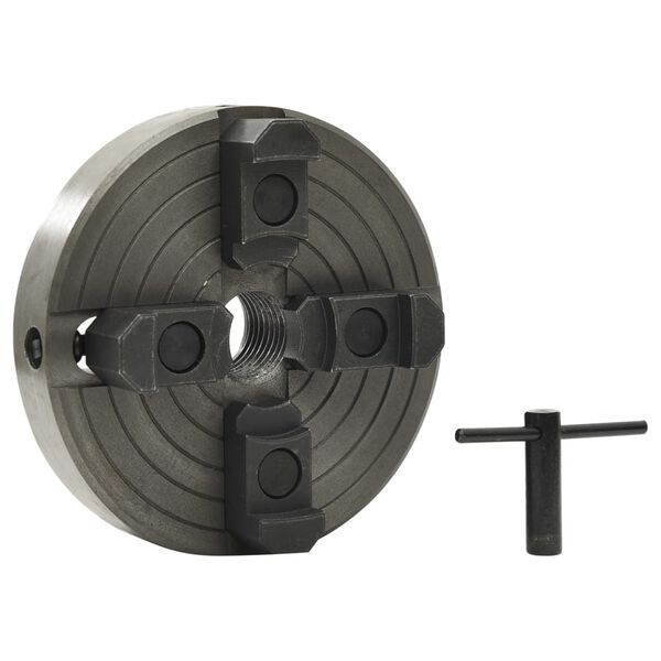 vidaXL 4 Jaw Wood Chuck with M33 Connection Steel Black 150x63 mm