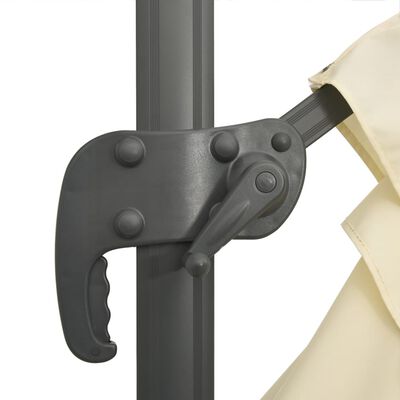 vidaXL Cantilever Umbrella with Aluminium Pole Sand White 400x300 cm