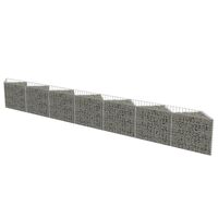 vidaXL Gabion Wall Galvanised Steel 450x30x50 cm