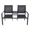 vidaXL 2 Seater Garden Bench 131 cm Steel and Textilene Black