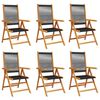 vidaXL Reclining Garden Chairs 6 pcs Black Solid Wood Acacia