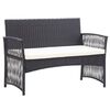 vidaXL 4 Piece Garden Lounge Set with Cushion Poly Rattan Black