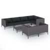 vidaXL 8 Piece Garden Lounge Set with Cushions Poly Rattan Dark Grey