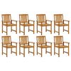 vidaXL Garden Chairs with Cushions 8 pcs Solid Acacia Wood