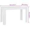 vidaXL Dining Table High Gloss White 120x60x76 cm Engineered Wood