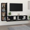 vidaXL 4 Piece TV Cabinet Set Black Engineered Wood