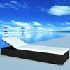 vidaXL Sun Loungers with Cushions 2 pcs Poly Rattan Black