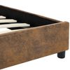 vidaXL Bed Frame without Mattress Brown Faux Suede Leather 180x200 cm Super King