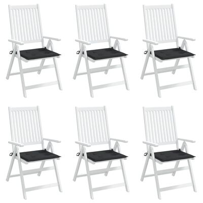 vidaXL Garden Chair Cushions 6 pcs Black 40x40x3 cm Oxford Fabric