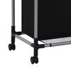 vidaXL Laundry Sorter with 3 Bags Black Steel