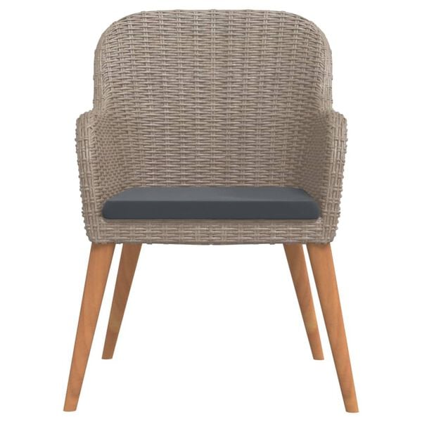 vidaXL 5 Piece Garden Dining Set with Cushions Brown