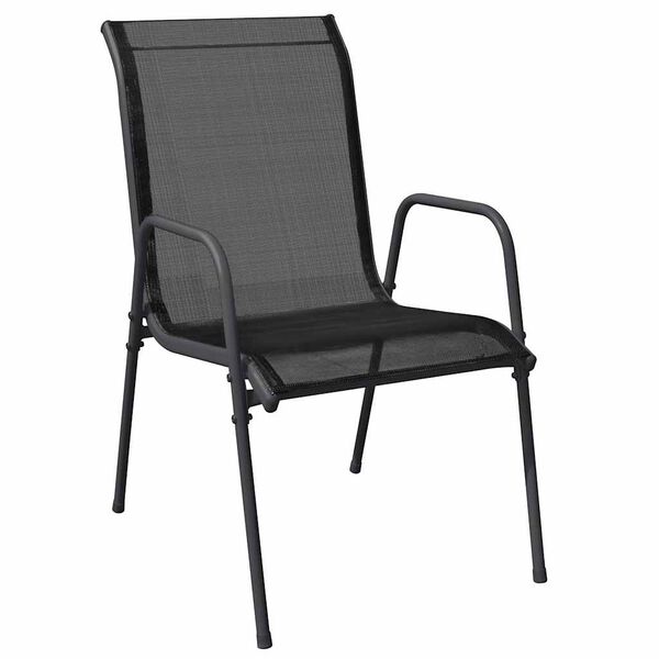 vidaXL Garden Chairs 2 pcs Steel and Textilene Black