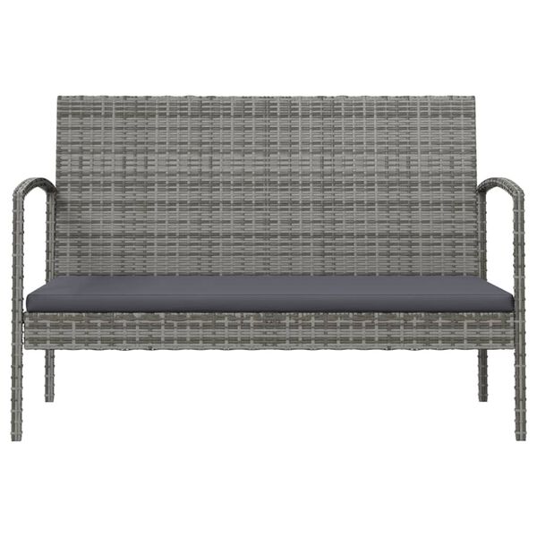 vidaXL 8 Piece Garden Lounge Set with Cushions Poly Rattan Grey