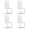 vidaXL Cantilever Dining Chairs 4 pcs White Faux Leather