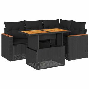 vidaXL Garden Sofa Set | Black