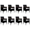 vidaXL 9 Piece Garden Dining Set Black