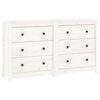 vidaXL Sideboard White 140x35x80 cm Solid Wood Pine