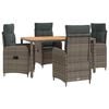 vidaXL Outdoor Dining Set 5 pcs Light Grey and Dark Grey