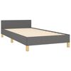 vidaXL Bed Frame without Mattress Dark Grey 92x187 cm Single Fabric
