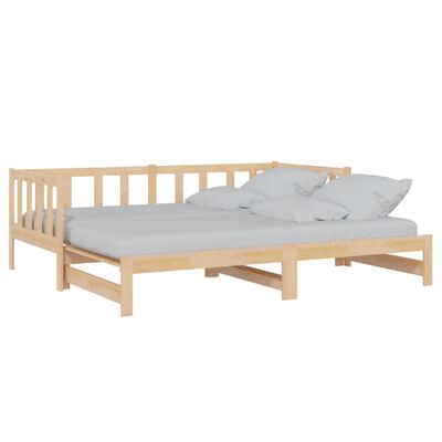 vidaXL Day Bed with Trundle 90x200 cm Solid Wood Pine