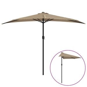 vidaXL Garden Parasol | Taupe | Polyester, Aluminium, Steel | Large