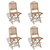 vidaXL Foldable Outdoor Chairs Bamboo 4 pcs